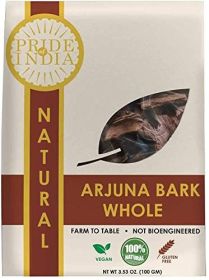 Pride Of India - Natural Arjuna Bark Whole, 3.53 oz(100 gram)