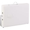 Cream White Foldable Massage Table 2 Zones with Wooden Frame