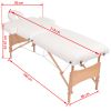 2-Zone Folding Massage Table and Stool Set 3.9" Thick White