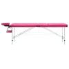 Foldable Massage Table 3 Zones Aluminum Pink