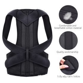 Adjustable Back Shoulder Posture Corrector Belt Clavicle Spine Support Reshape Your Body Upper and Lower Back Pain Relief Brace (Color: BLACK)