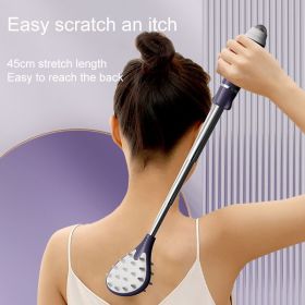 Tickle Scratch Itchy Scratch Portable Scratcher Telescopic Scalable Scratch Back Scratch Tool Portable Point Massage Tool (Color: Purple)